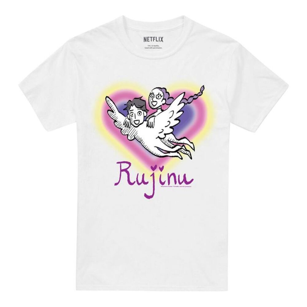 K-Pop Demon Hunters Unisex Adult Huntrix Saja Boys Rujinu Heart T-Shirt / White